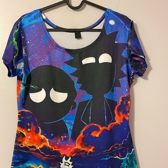 Rick and Morty Universe Planet Bodycon Mini Graphic Dress size L - Picture 2 of 15